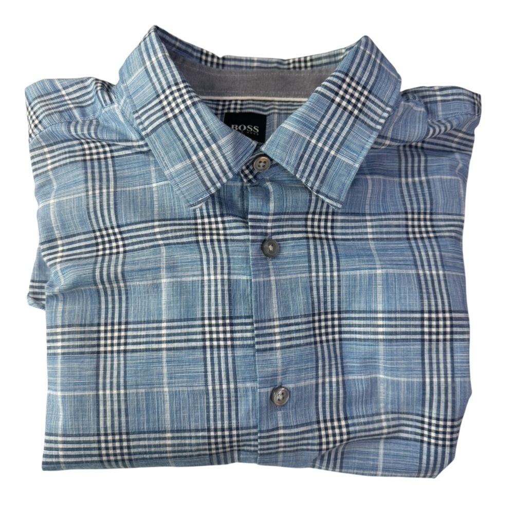 Hugo Boss Blue Striped Shirt XL in like new condition.